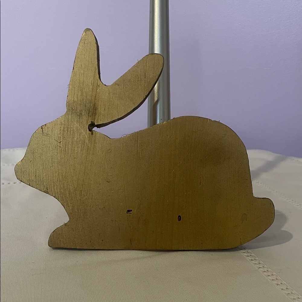 Gold Wooden Bunny Decor- candle holder